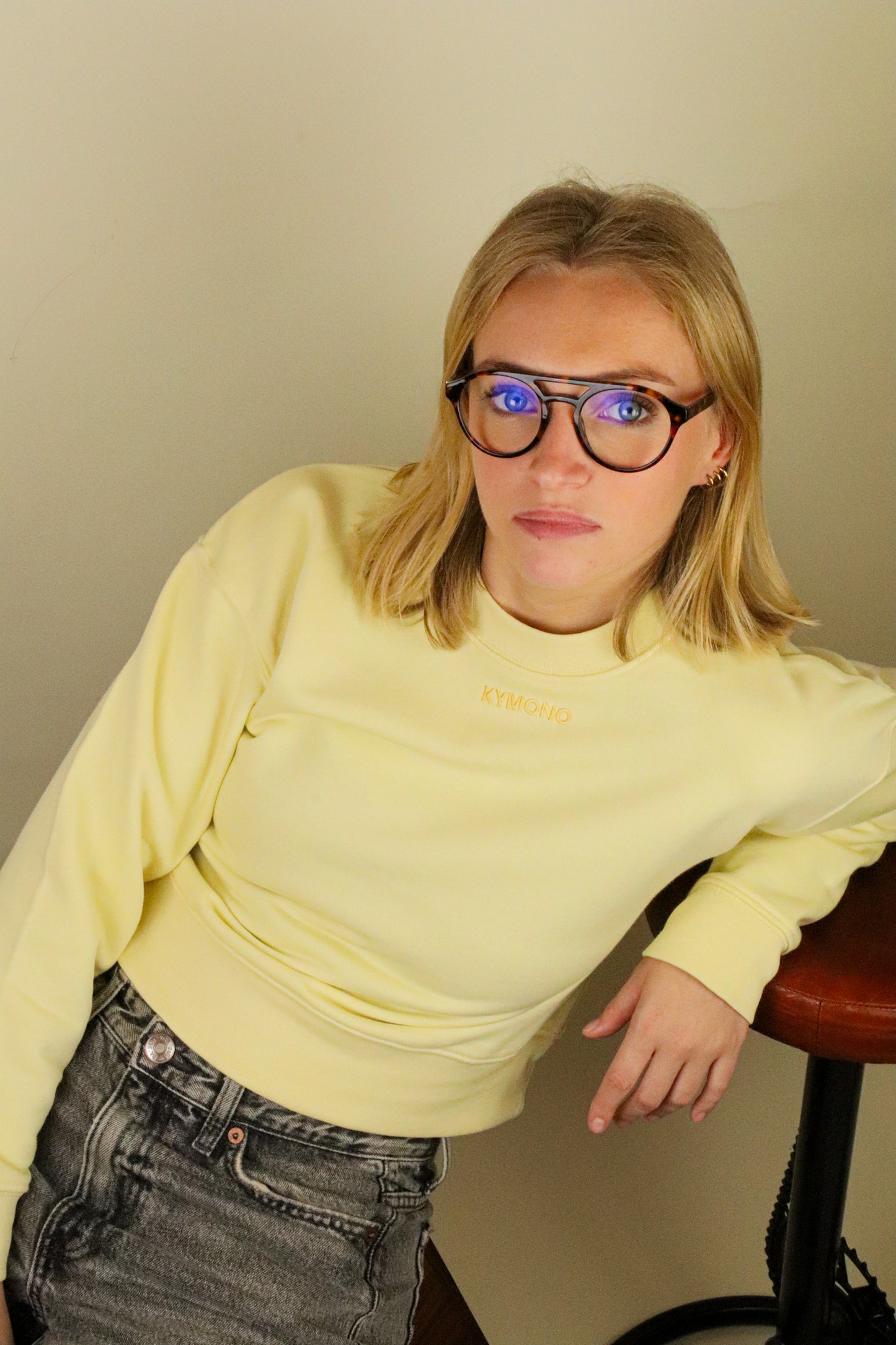 SWEAT YELLOW CROPPED